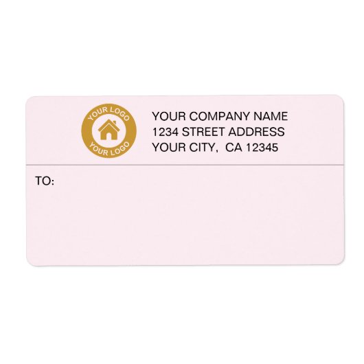 ビジネスカスタムロゴアドレスPink Shipping Labels ラベル (正面)