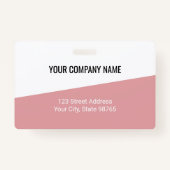 ビジネスカスタムロゴバーコードフォト従業員ピンク バッジ (裏面)