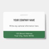 ビジネスカスタムロゴバーコード従業員フォトグリーン バッジ (裏面)