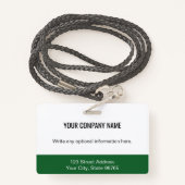 ビジネスカスタムロゴバーコード従業員フォトグリーン バッジ (裏面ランヤード)