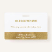 ビジネスカスタムロゴバーコード社員の写真金ゴールド バッジ (裏面)