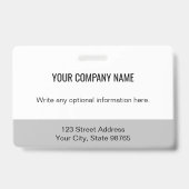 ビジネスカスタムロゴバーコード社員フォトグレー バッジ (裏面)