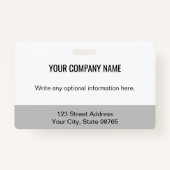 ビジネスカスタムロゴバーコード社員フォトグレー バッジ (裏面)