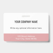 ビジネスカスタムロゴバーコード社員フォトピンク バッジ (裏面)