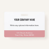 ビジネスカスタムロゴバーコード社員フォトピンク バッジ (裏面)