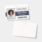 ビジネスカスタムロゴバーコードQRコード従業員 バッジ (表裏)