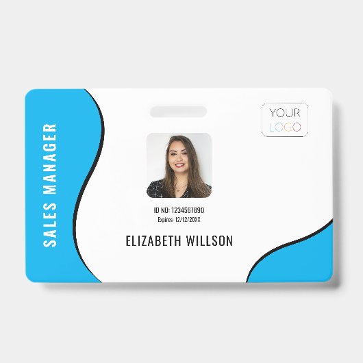 ビジネスカスタムロゴフォト従業員IDバッジ バッジ (表面)