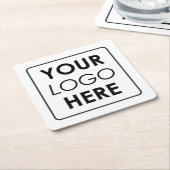ビジネスカスタムロゴプロフェッショナル スクエアペーパーコースター (アングル)