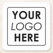 ビジネスカスタムロゴプロフェッショナル スクエアペーパーコースター (正面)