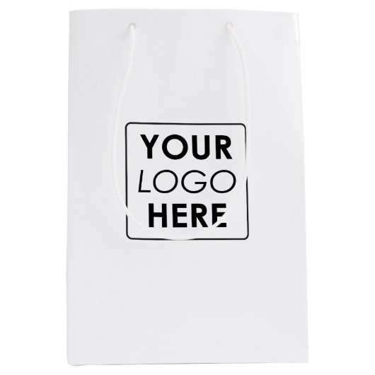 ビジネスカスタムロゴプロフェッショナル ミディアムペーパーバッグ (正面)