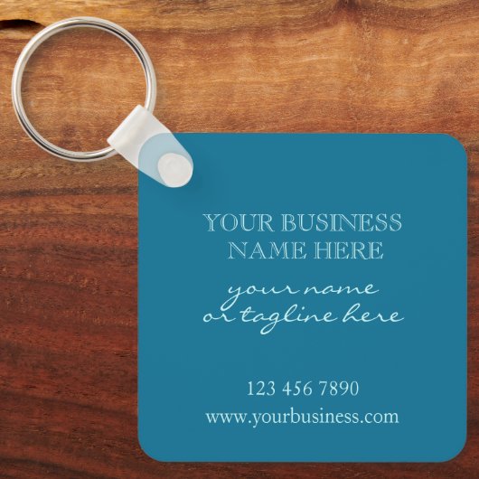 ビジネスカスタムロゴプロモーションアクアターコイズ キーホルダー (正面)