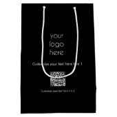 ビジネスカスタムロゴ会社のプロモーションブラック ミディアムペーパーバッグ (裏面)