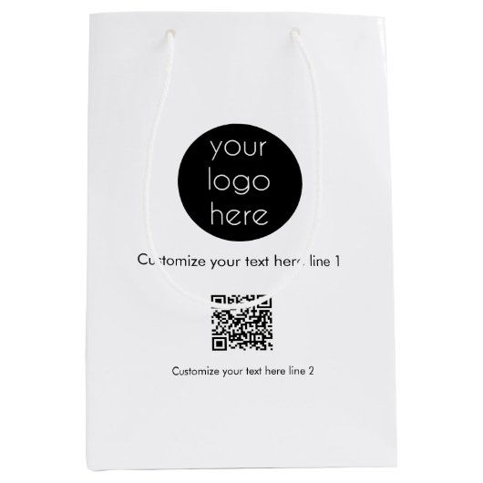 ビジネスカスタムロゴ会社のプロモーション ミディアムペーパーバッグ (正面)