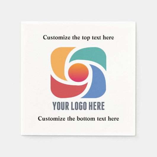 ビジネスカスタムロゴ会社パーティーの追加 スタンダードカクテルナプキン (正面)