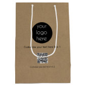 ビジネスカスタムロゴ会社プロモーションクラフト ミディアムペーパーバッグ (裏面)