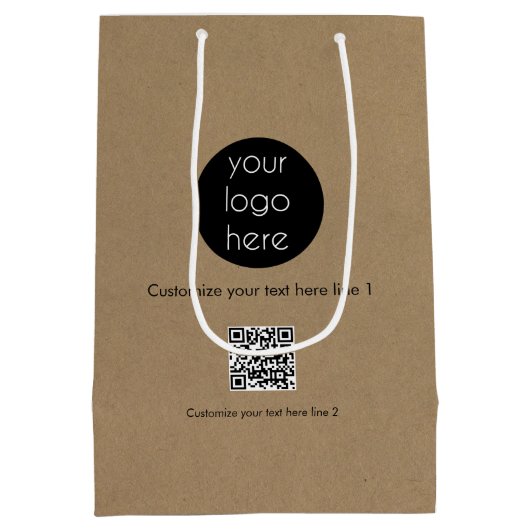 ビジネスカスタムロゴ会社プロモーションクラフト ミディアムペーパーバッグ (裏面)
