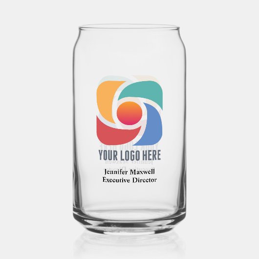 ビジネスカスタムロゴ会社マーケティングの追加 ガラス缶 (正面)