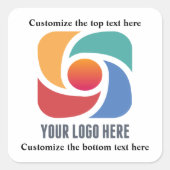 ビジネスカスタムロゴ会社マーケティングの追加 スクエアシール (正面)