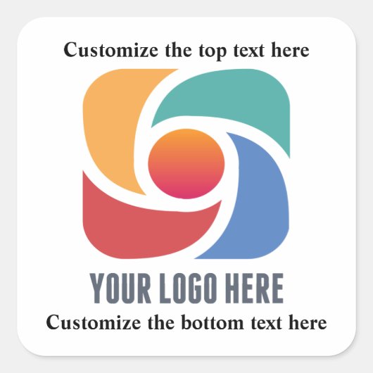 ビジネスカスタムロゴ会社マーケティングの追加 スクエアシール (正面)