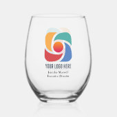ビジネスカスタムロゴ会社マーケティングの追加 ステムなしワイングラス (正面)