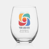 ビジネスカスタムロゴ会社マーケティングの追加 ステムなしワイングラス (裏面)