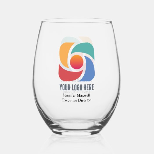 ビジネスカスタムロゴ会社マーケティングの追加 ステムなしワイングラス (裏面)