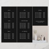 ビジネスカスタムロゴ価格ブラック3折パンフレット (裏面)