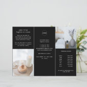 ビジネスカスタムロゴ価格ブラック3折パンフレット (スタンド正面)