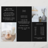 ビジネスカスタムロゴ価格ブラック3折パンフレット (正面)