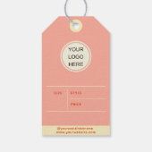 ビジネスカスタムロゴ価格衣料品ピンクディスプレイ ギフトタグ (裏面)