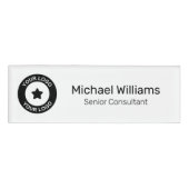 ビジネスカスタムロゴ名およびタイトル従業員 名札 (正面)