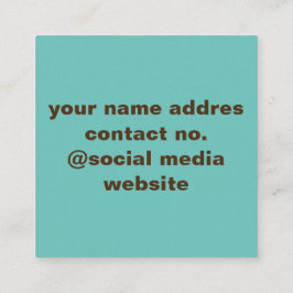ビジネスカスタムロゴ名シンプルグリーンカード スクエア名刺