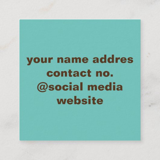 ビジネスカスタムロゴ名シンプルグリーンカード スクエア名刺 (裏面)