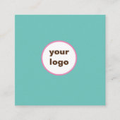 ビジネスカスタムロゴ名シンプルグリーンカード スクエア名刺 (正面)