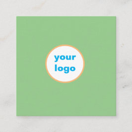 ビジネスカスタムロゴ名シンプルグリーンカード スクエア名刺