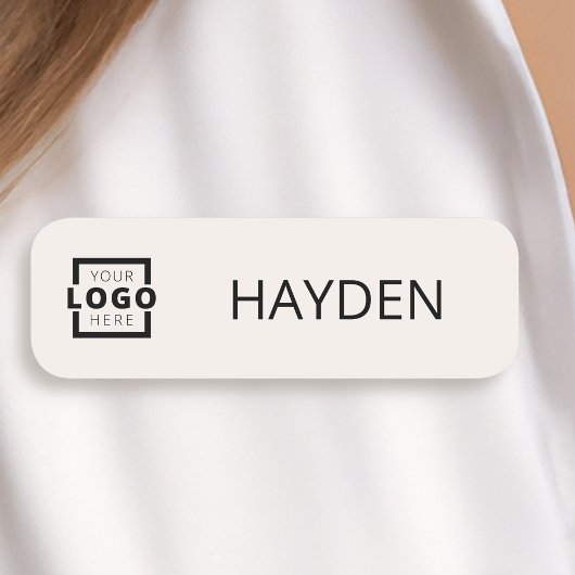 ビジネスカスタムロゴ基本ベージュ社員スタッフ 名札