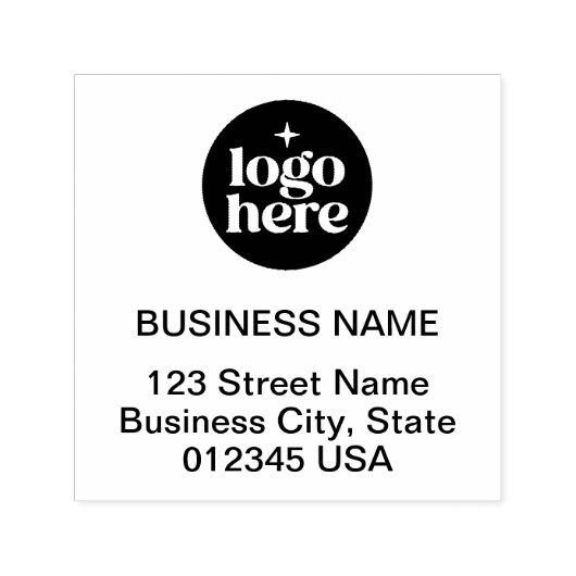 ビジネスカスタムロゴ差出人住所 セルフインキングスタンプ (デザイン)