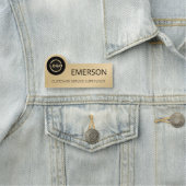 ビジネスカスタムロゴ従業員名金属製金ゴールド 名札 (インサイチュ)