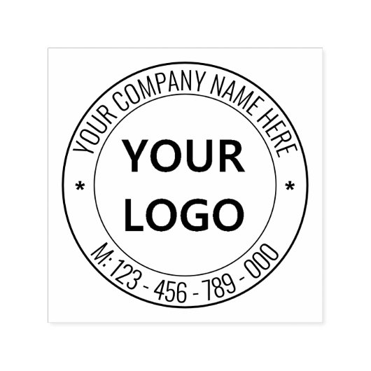 ビジネスカスタムロゴ情報文字ラウンドスタンプ セルフインキングスタンプ (デザイン)