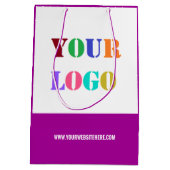 ビジネスカスタムロゴ文字のプロモーション抱き枕 ミディアムペーパーバッグ (裏面)