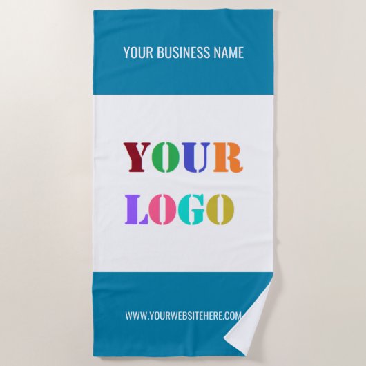 ビジネスカスタムロゴ文字ビーチタオル – お使いのカラー ビーチタオル (正面)