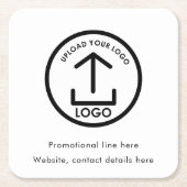 ビジネスカスタムロゴ文字促進プロフェッショナル スクエアペーパーコースター (正面)