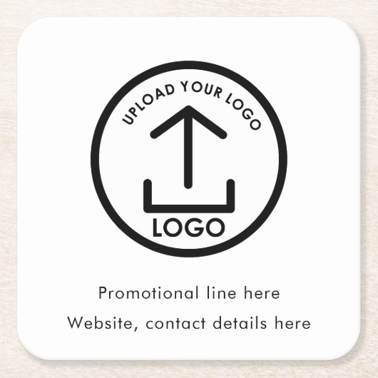 ビジネスカスタムロゴ文字促進プロフェッショナル スクエアペーパーコースター (正面)