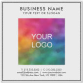 ビジネスカスタムロゴ文字情報Glossy Transparent シール (正面)