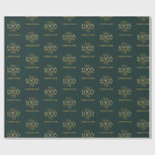 ビジネスカスタムロゴ金ゴールドとダークグリーンのプロモーション ラッピングペーパー (フラット)