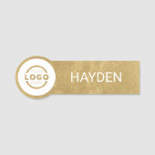 ビジネスカスタムロゴ金ゴールド従業員スタッフ名 名札 (正面)