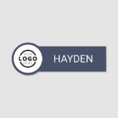 ビジネスカスタムロゴ青い従業員スタッフ名 名札 (正面)