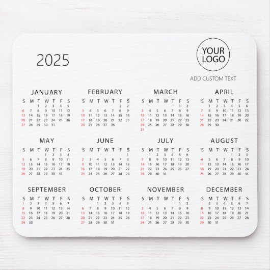 ビジネスカスタムロゴ | カレンパーソナライズされたダー2025 マウスパッド (正面)