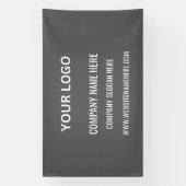 ビジネスカスタムロゴ | ビジネス名とスローガンのお客様 横断幕 (縦)