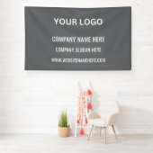 ビジネスカスタムロゴ | ビジネス名とスローガンのお客様 横断幕 (インサイチュ)